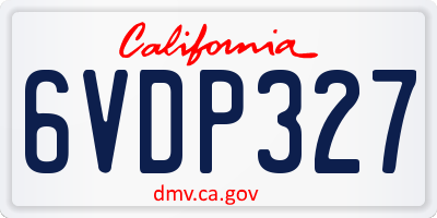 CA license plate 6VDP327