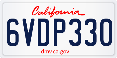 CA license plate 6VDP330