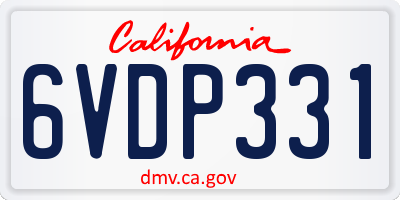CA license plate 6VDP331