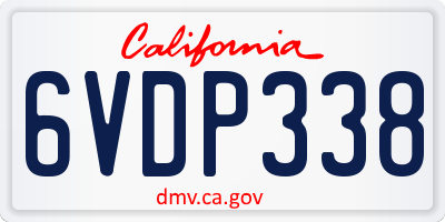 CA license plate 6VDP338