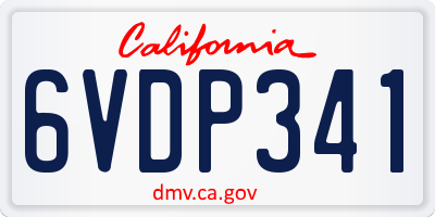 CA license plate 6VDP341