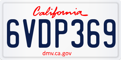 CA license plate 6VDP369
