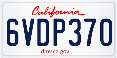 CA license plate 6VDP370
