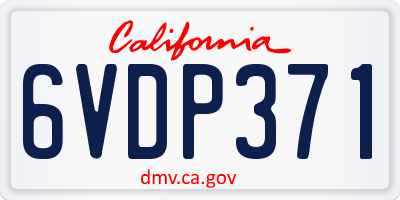 CA license plate 6VDP371