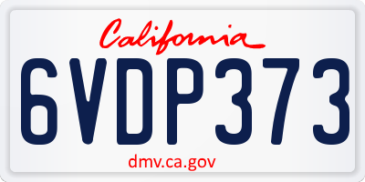 CA license plate 6VDP373