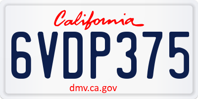 CA license plate 6VDP375