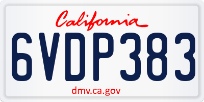 CA license plate 6VDP383