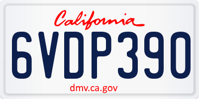 CA license plate 6VDP390