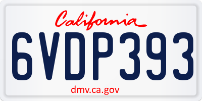 CA license plate 6VDP393
