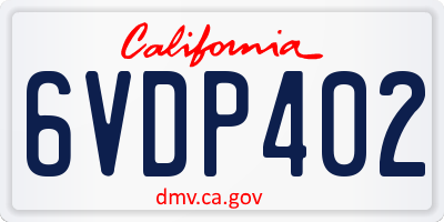 CA license plate 6VDP402