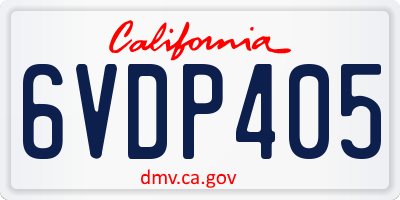 CA license plate 6VDP405