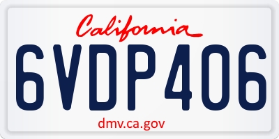 CA license plate 6VDP406