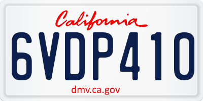 CA license plate 6VDP410