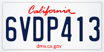 CA license plate 6VDP413