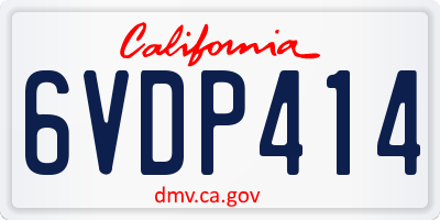 CA license plate 6VDP414