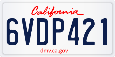 CA license plate 6VDP421