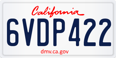 CA license plate 6VDP422