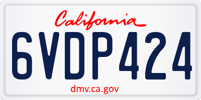 CA license plate 6VDP424