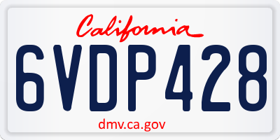 CA license plate 6VDP428