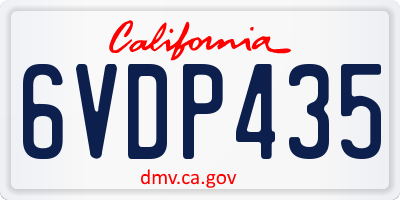 CA license plate 6VDP435