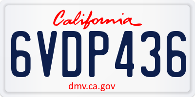 CA license plate 6VDP436