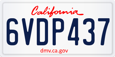 CA license plate 6VDP437