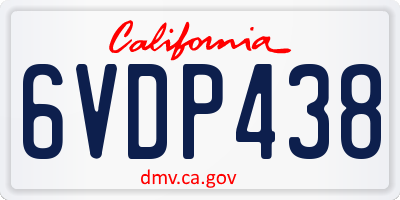 CA license plate 6VDP438