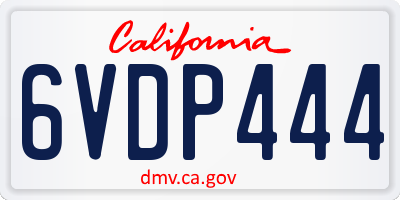 CA license plate 6VDP444
