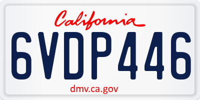 CA license plate 6VDP446