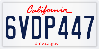 CA license plate 6VDP447