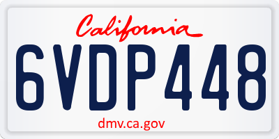 CA license plate 6VDP448