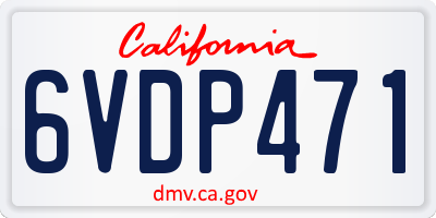 CA license plate 6VDP471