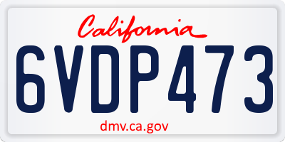CA license plate 6VDP473