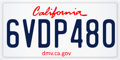 CA license plate 6VDP480