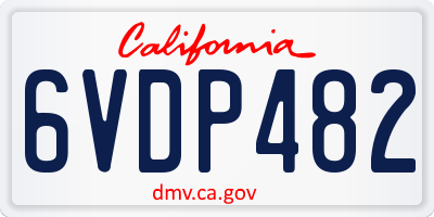 CA license plate 6VDP482