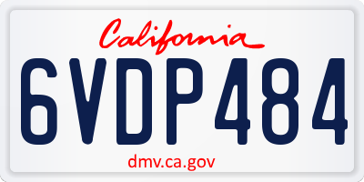 CA license plate 6VDP484