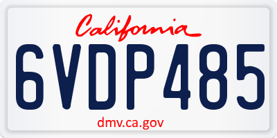 CA license plate 6VDP485