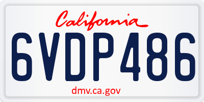 CA license plate 6VDP486