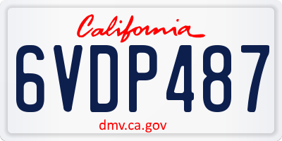 CA license plate 6VDP487