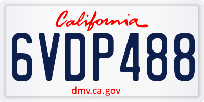 CA license plate 6VDP488