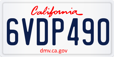 CA license plate 6VDP490