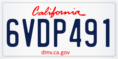 CA license plate 6VDP491