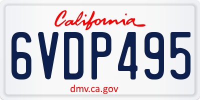 CA license plate 6VDP495