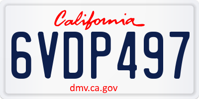CA license plate 6VDP497