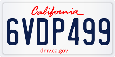 CA license plate 6VDP499