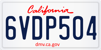 CA license plate 6VDP504