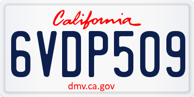 CA license plate 6VDP509