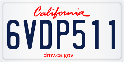 CA license plate 6VDP511