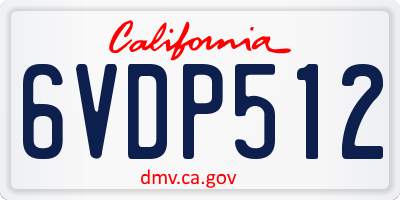 CA license plate 6VDP512