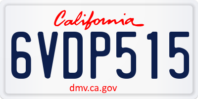 CA license plate 6VDP515